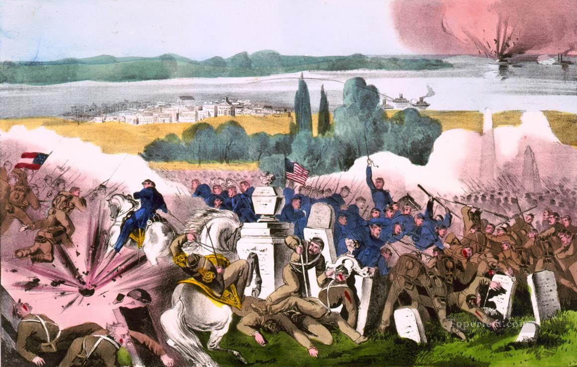 カーリエ・アイヴス バトンルージュ・ラの戦い 1862 年 8 月 4 日の海戦油絵